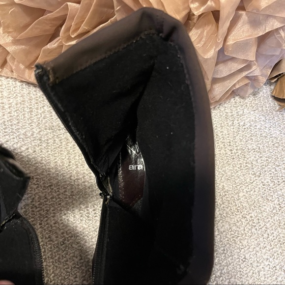 Ara Gor-Tex Brown Inner Zipper Fabric Water Proof Square Toe Heeled Boot… - Picture 7 of 11